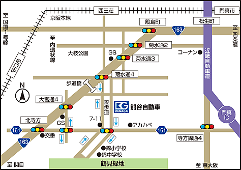 熊谷自動車への地図